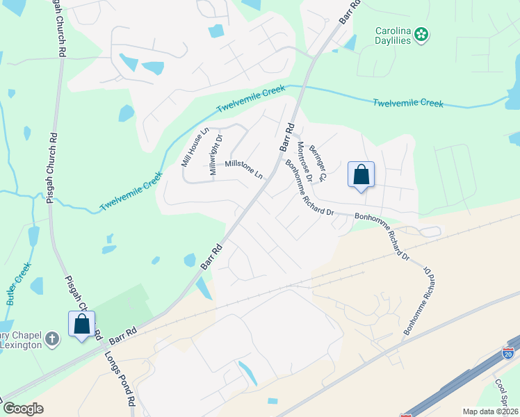 map of restaurants, bars, coffee shops, grocery stores, and more near 949 Barr Road in Lexington