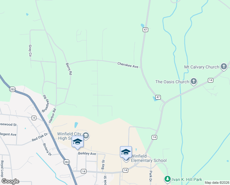 map of restaurants, bars, coffee shops, grocery stores, and more near 705 Arrowhead Village in Winfield