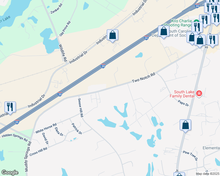 map of restaurants, bars, coffee shops, grocery stores, and more near 1783 State Road S-32-70 in Lexington