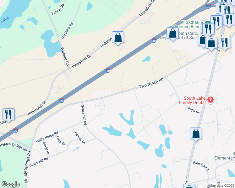 map of restaurants, bars, coffee shops, grocery stores, and more near 1783 State Road S-32-70 in Lexington