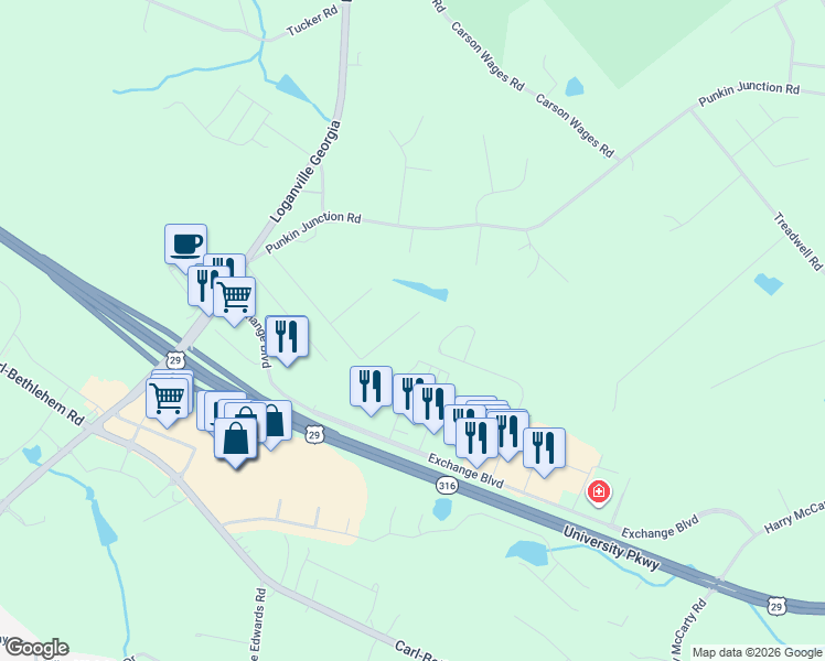 map of restaurants, bars, coffee shops, grocery stores, and more near 847 Lodgeview Drive in Bethlehem