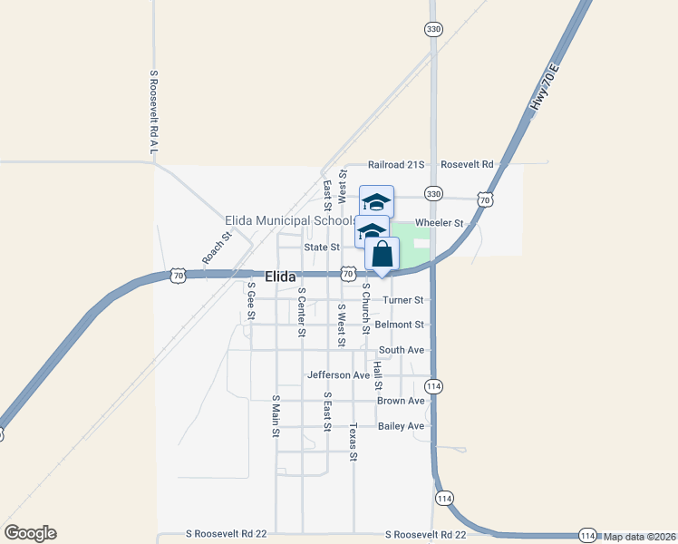 map of restaurants, bars, coffee shops, grocery stores, and more near 528 Clark Street in Elida