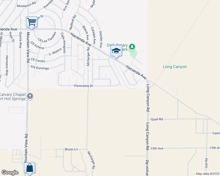 map of restaurants, bars, coffee shops, grocery stores, and more near 68799 Panorama Drive in Desert Hot Springs
