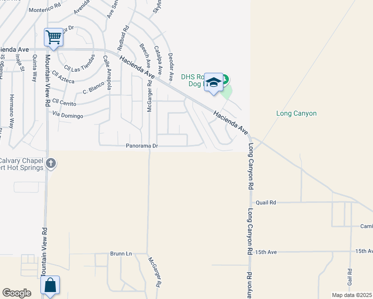 map of restaurants, bars, coffee shops, grocery stores, and more near 68799 Panorama Drive in Desert Hot Springs