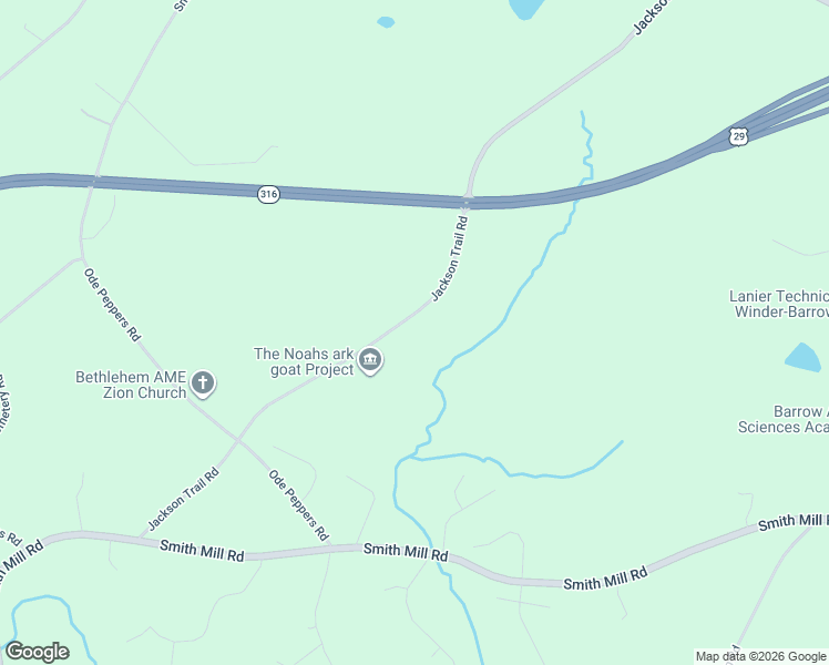 map of restaurants, bars, coffee shops, grocery stores, and more near 884 Jackson Trail Road in Winder