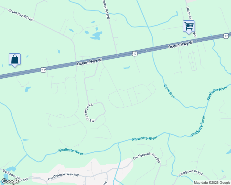map of restaurants, bars, coffee shops, grocery stores, and more near in Shallotte