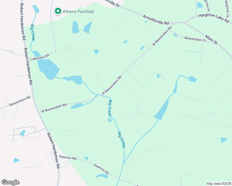 map of restaurants, bars, coffee shops, grocery stores, and more near 135 West Beaverdam Road in Winterville