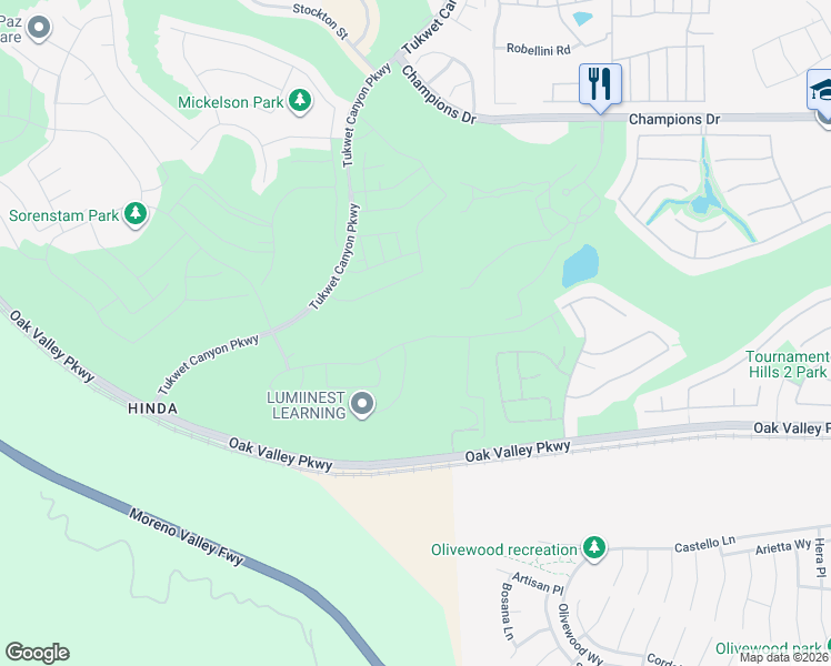 map of restaurants, bars, coffee shops, grocery stores, and more near 35246 Price Street in Beaumont