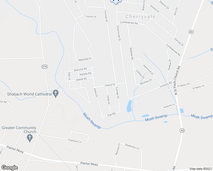 map of restaurants, bars, coffee shops, grocery stores, and more near Cheryl Drive in Sumter