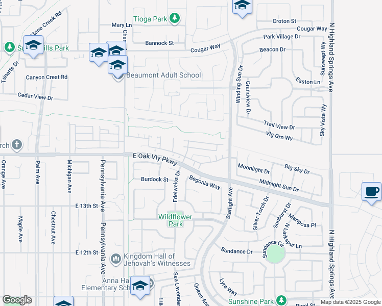 map of restaurants, bars, coffee shops, grocery stores, and more near 1419 Damera in Beaumont
