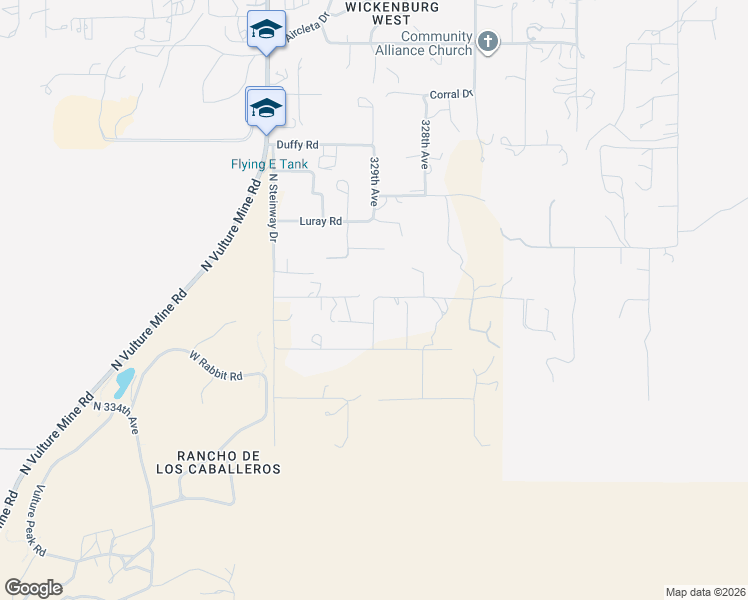 map of restaurants, bars, coffee shops, grocery stores, and more near 1910 West Manrad Drive in Wickenburg