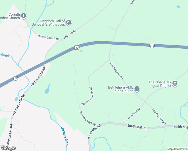 map of restaurants, bars, coffee shops, grocery stores, and more near 695 Smith Cemetery Road in Winder