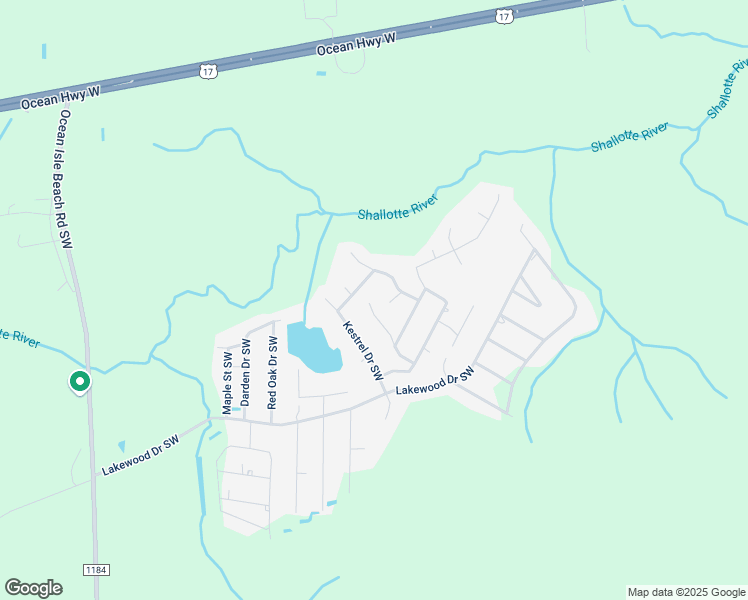 map of restaurants, bars, coffee shops, grocery stores, and more near 376 Gallinule Drive Southwest in Shallotte