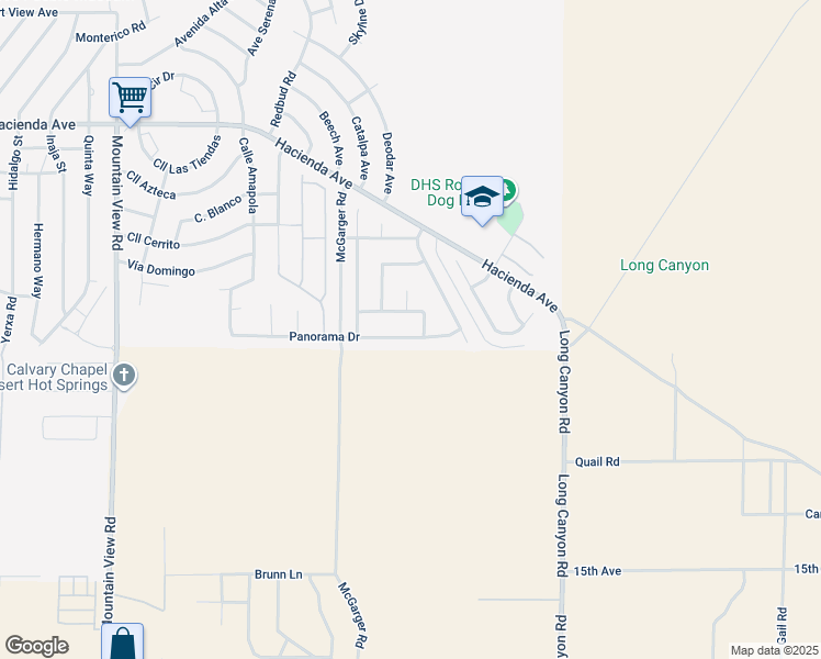 map of restaurants, bars, coffee shops, grocery stores, and more near 68780 Panorama Drive in Desert Hot Springs