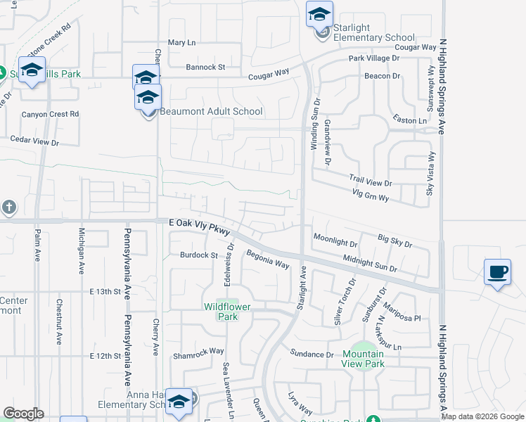 map of restaurants, bars, coffee shops, grocery stores, and more near 1416 Chinaberry Lane in Beaumont