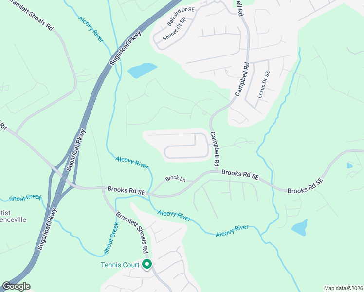map of restaurants, bars, coffee shops, grocery stores, and more near Wilson Manor Circle Southeast in Lawrenceville