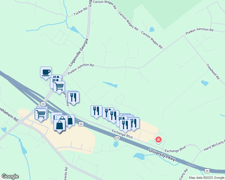 map of restaurants, bars, coffee shops, grocery stores, and more near 853 Lodgeview Drive in Bethlehem
