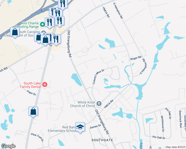 map of restaurants, bars, coffee shops, grocery stores, and more near 519 Orange Court in Lexington