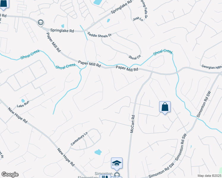map of restaurants, bars, coffee shops, grocery stores, and more near 375 Paper Mill Drive Southeast in Lawrenceville
