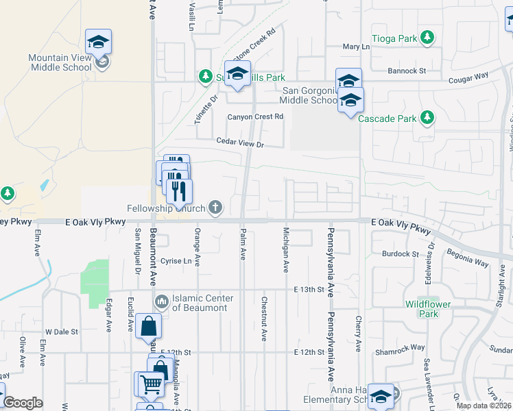 map of restaurants, bars, coffee shops, grocery stores, and more near 700 Emily Lane in Beaumont