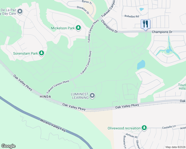 map of restaurants, bars, coffee shops, grocery stores, and more near 35231 Zachary Way in Beaumont