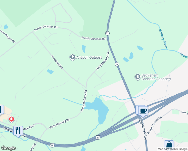 map of restaurants, bars, coffee shops, grocery stores, and more near 516 Harry McCarty Road in Bethlehem