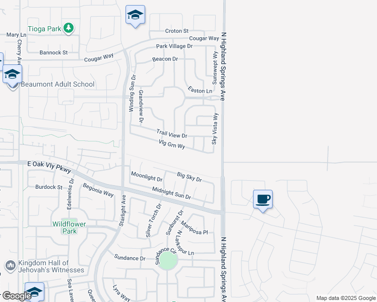 map of restaurants, bars, coffee shops, grocery stores, and more near 1524 Green Glen Lane in Beaumont