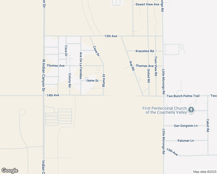 map of restaurants, bars, coffee shops, grocery stores, and more near Bluma Drive in Desert Hot Springs