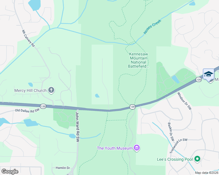 map of restaurants, bars, coffee shops, grocery stores, and more near 150 Hardage Drive Southwest in Marietta