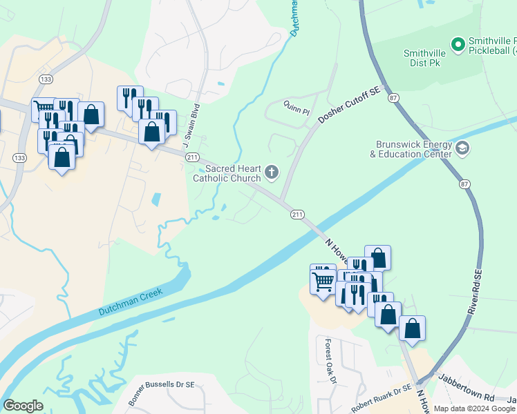 map of restaurants, bars, coffee shops, grocery stores, and more near 4999 Captiva Court Southeast in Southport
