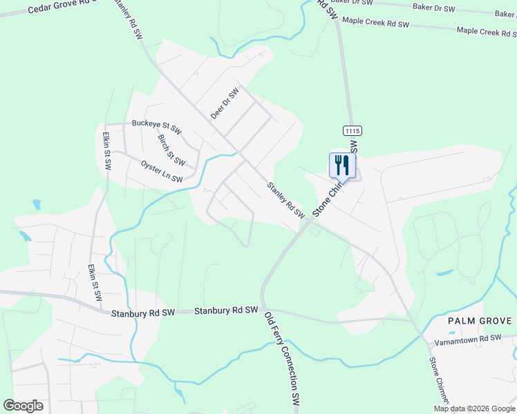map of restaurants, bars, coffee shops, grocery stores, and more near 1044 Cockleshell Drive Southwest in Brunswick County