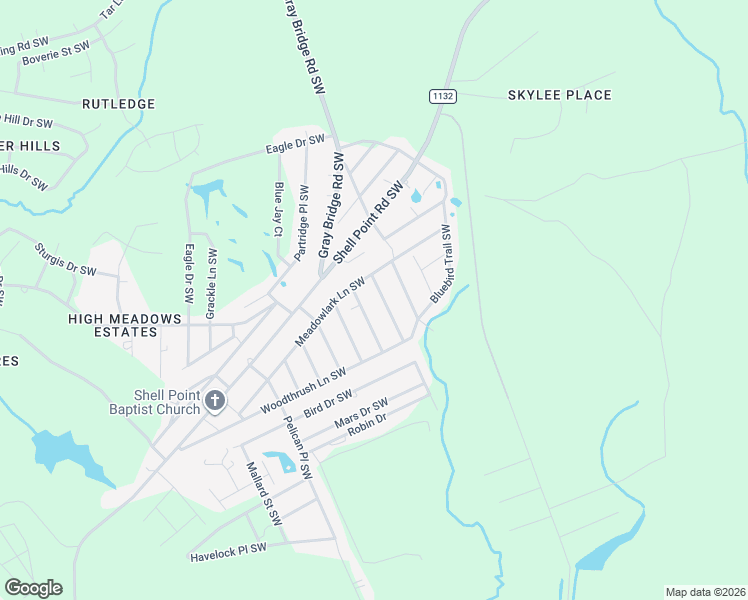 map of restaurants, bars, coffee shops, grocery stores, and more near 1427 Mockingbird Place Southwest in Shallotte
