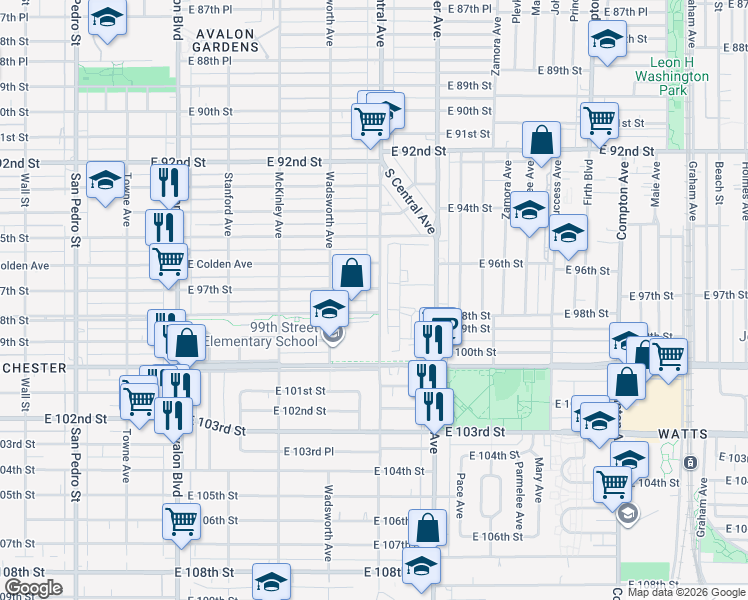 map of restaurants, bars, coffee shops, grocery stores, and more near 9715 Clovis Avenue in Los Angeles
