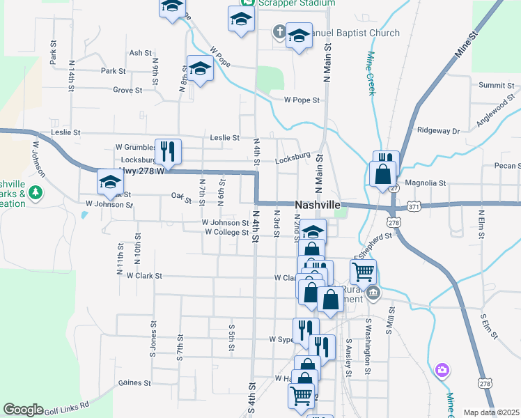 map of restaurants, bars, coffee shops, grocery stores, and more near 321 Bishop Street in Nashville