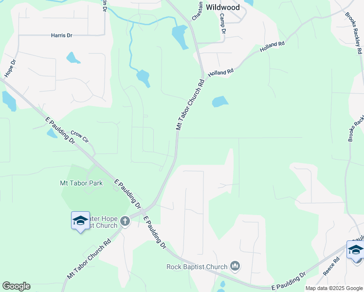 map of restaurants, bars, coffee shops, grocery stores, and more near 2652 Mount Tabor Church Road in Dallas