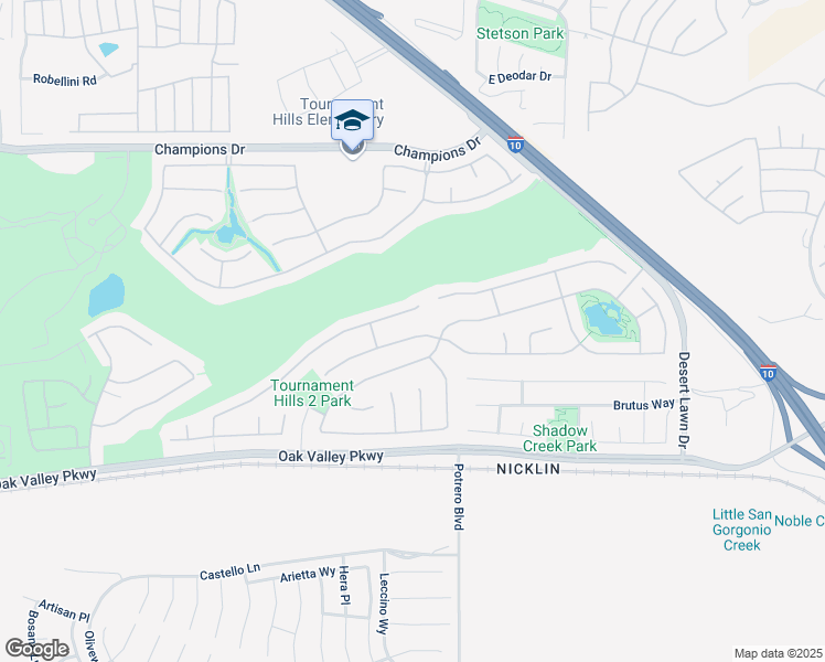 map of restaurants, bars, coffee shops, grocery stores, and more near 36892 Gallery Lane in Beaumont