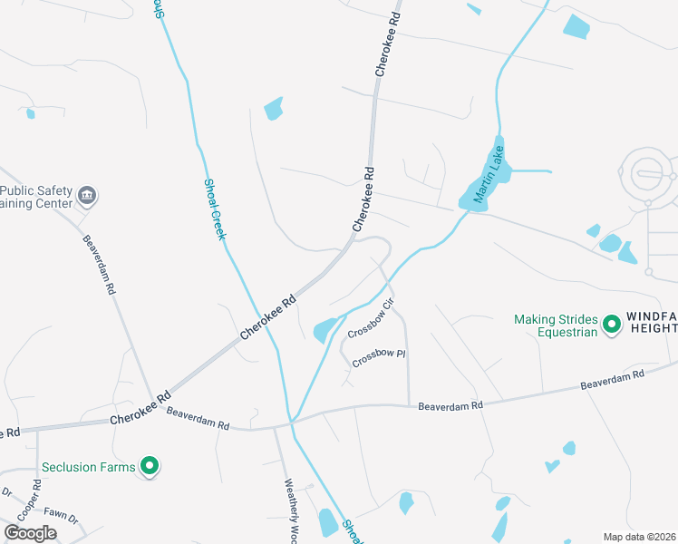 map of restaurants, bars, coffee shops, grocery stores, and more near 1845 Cherokee Road in Winterville