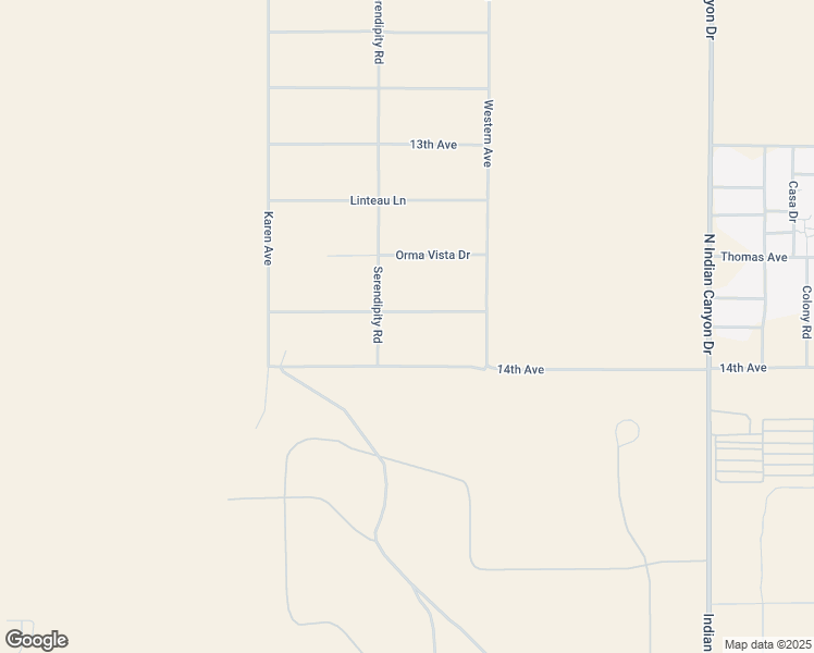 map of restaurants, bars, coffee shops, grocery stores, and more near Serendipity Road in Desert Hot Springs