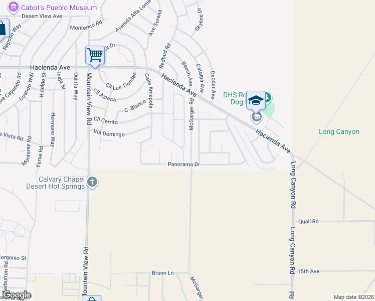map of restaurants, bars, coffee shops, grocery stores, and more near 13868 Avenida la Vista in Desert Hot Springs