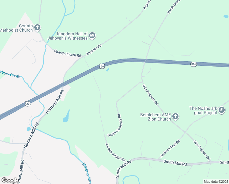 map of restaurants, bars, coffee shops, grocery stores, and more near 695 Smith Cemetery Road in Winder