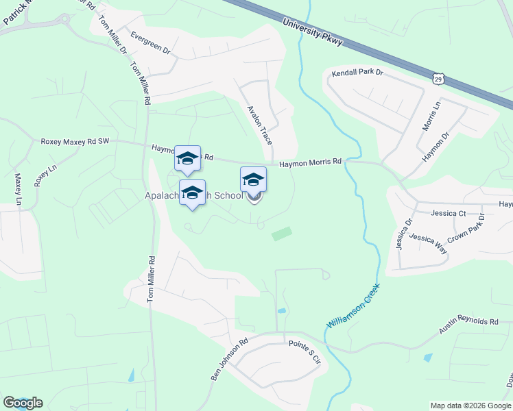 map of restaurants, bars, coffee shops, grocery stores, and more near 940 Haymon Morris Road in Winder