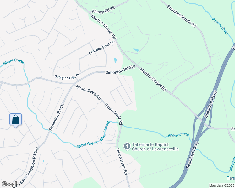 map of restaurants, bars, coffee shops, grocery stores, and more near 1212 Ashton Park Drive Southeast in Lawrenceville