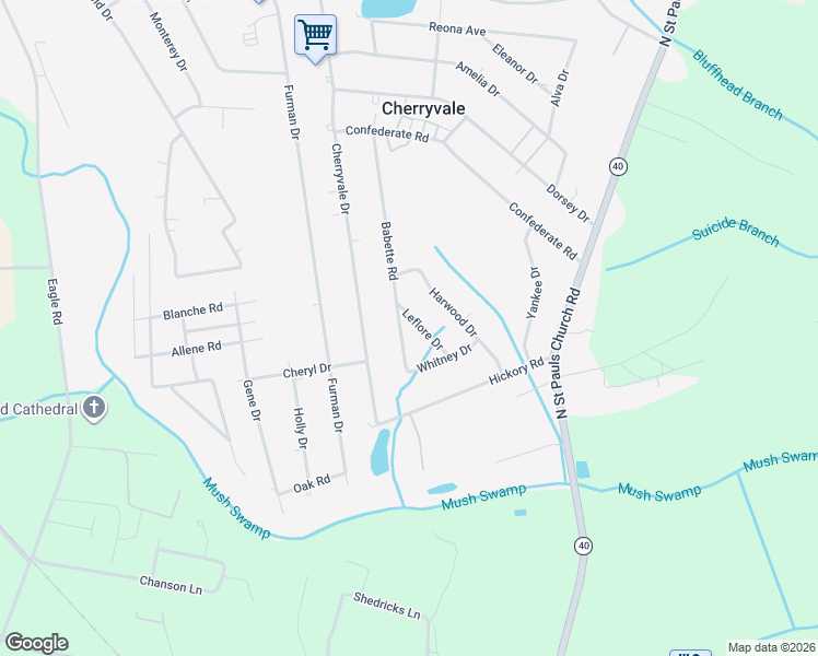 map of restaurants, bars, coffee shops, grocery stores, and more near 1010 Leflore Drive in Sumter