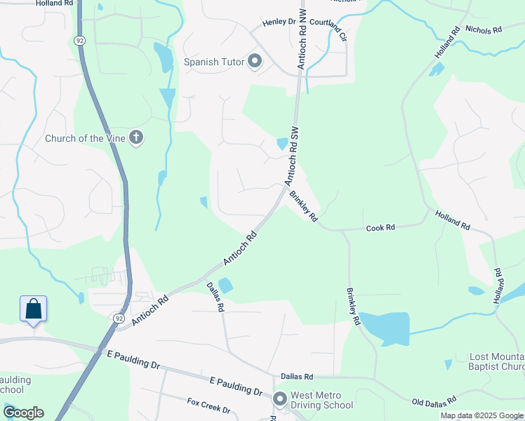 map of restaurants, bars, coffee shops, grocery stores, and more near 5904 Seven Oaks Drive in Powder Springs