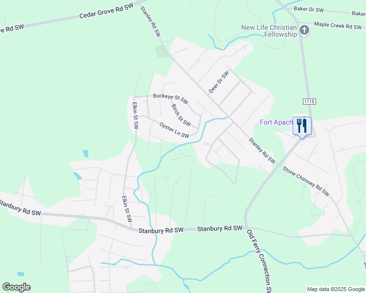 map of restaurants, bars, coffee shops, grocery stores, and more near 868 Elm Street Southwest in Brunswick County