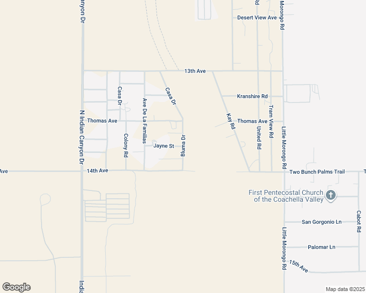 map of restaurants, bars, coffee shops, grocery stores, and more near Bluma Drive in Desert Hot Springs