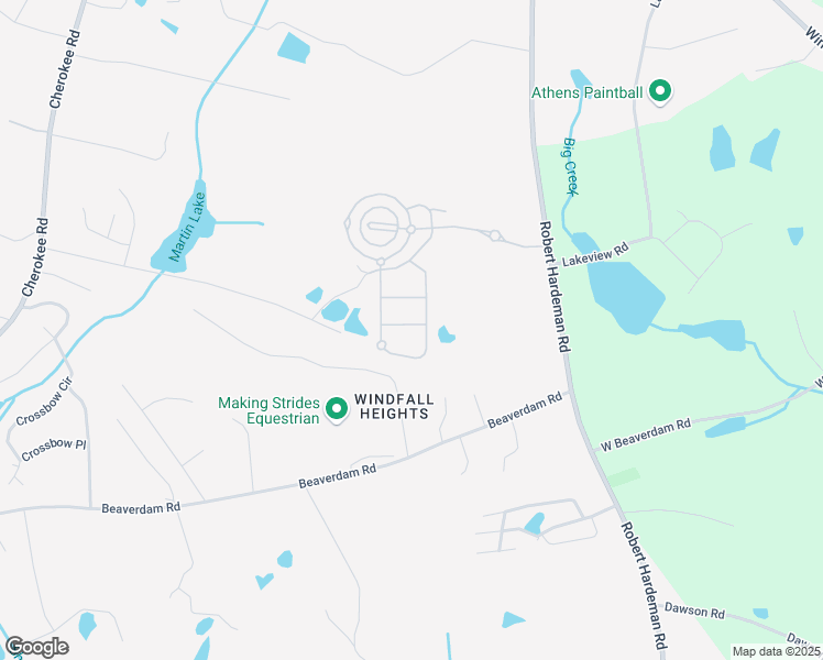 map of restaurants, bars, coffee shops, grocery stores, and more near 385 Trinity Pond Road in Winterville