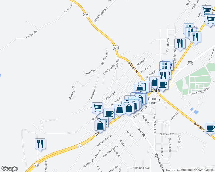 map of restaurants, bars, coffee shops, grocery stores, and more near 507 State Road in Oneonta