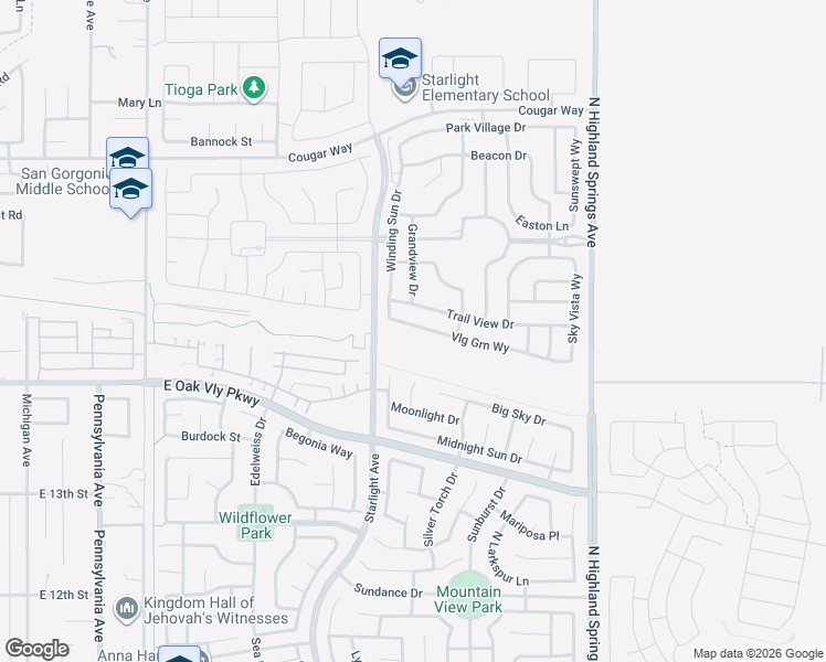 map of restaurants, bars, coffee shops, grocery stores, and more near 1537 Village Green Way in Beaumont