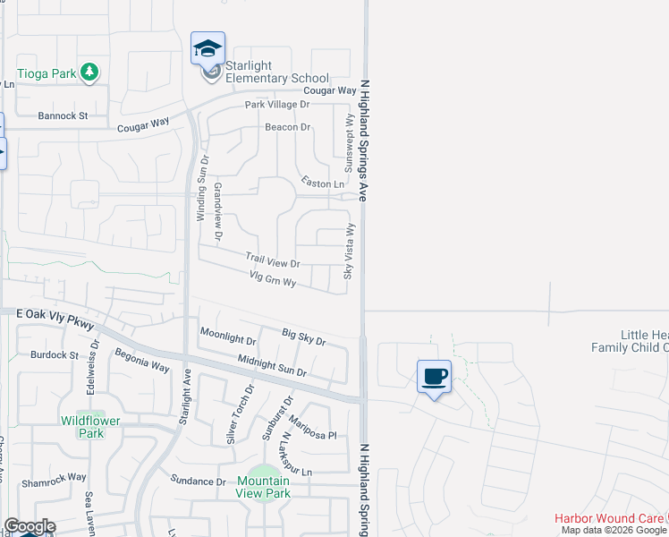 map of restaurants, bars, coffee shops, grocery stores, and more near 1518 Kylemore Way in Beaumont